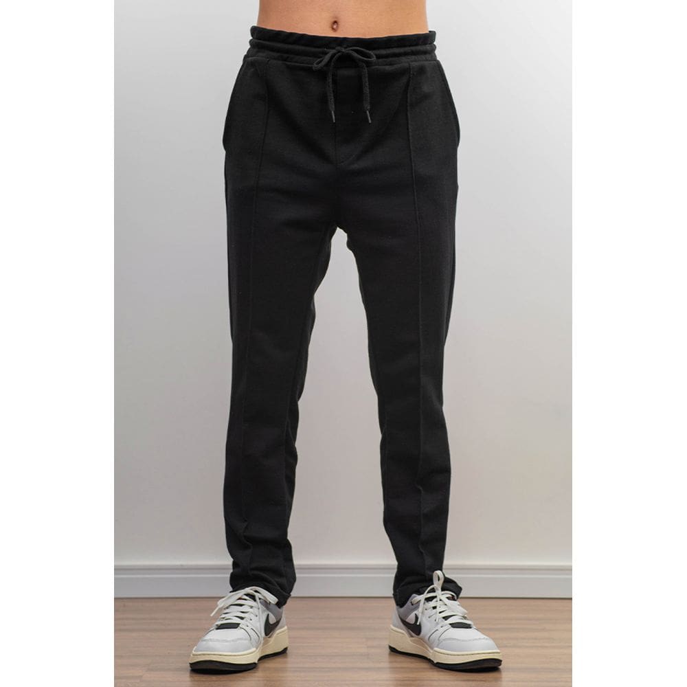 Calça Masculina Moletom Estilo Alfaiataria Preta