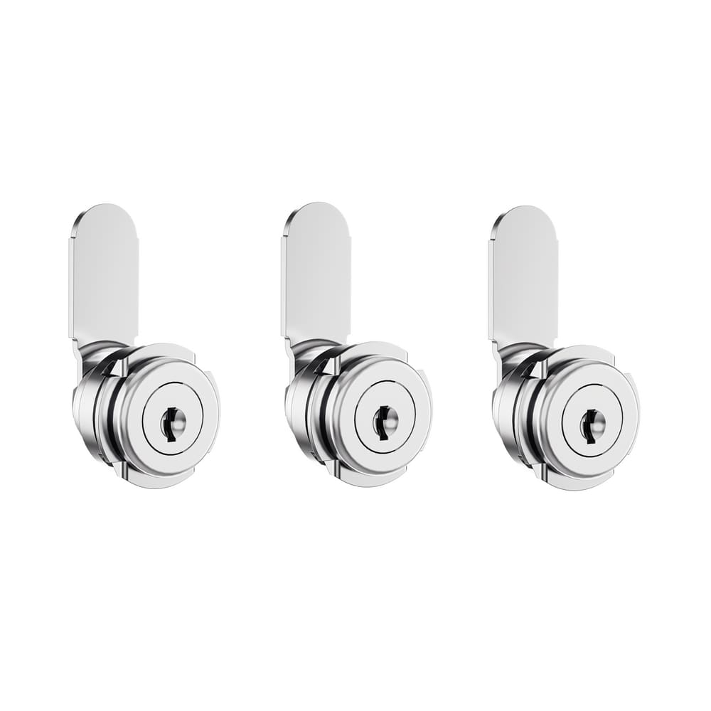 03 Fechadura Armário Móveis de Aço ou Madeira 19x20mm C/ Mesmo Segredo