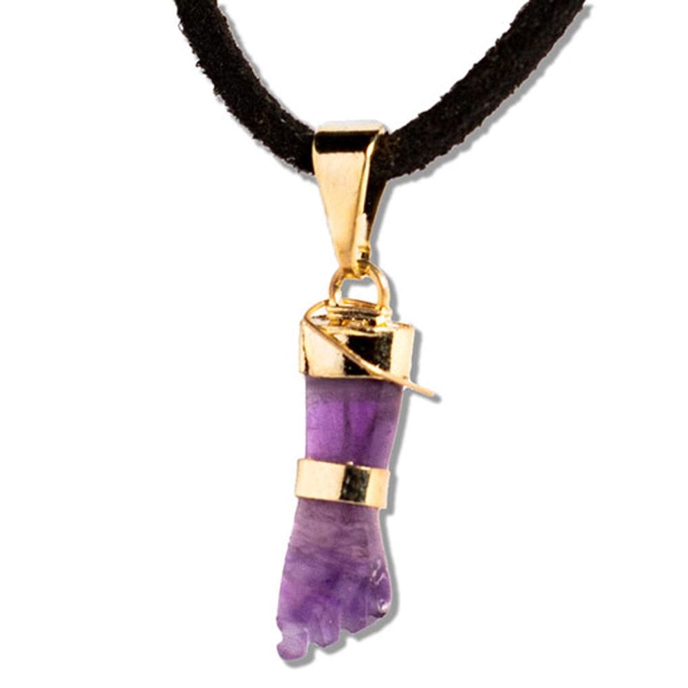 Colar Figa Pingente Ametista Claro Montagem Dourado