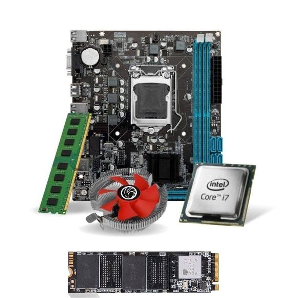 Kit Pl Mãe H110 + Proc. I7 6700 + Mem. 8gb Ddr4 + Cooler + M.2 1tb