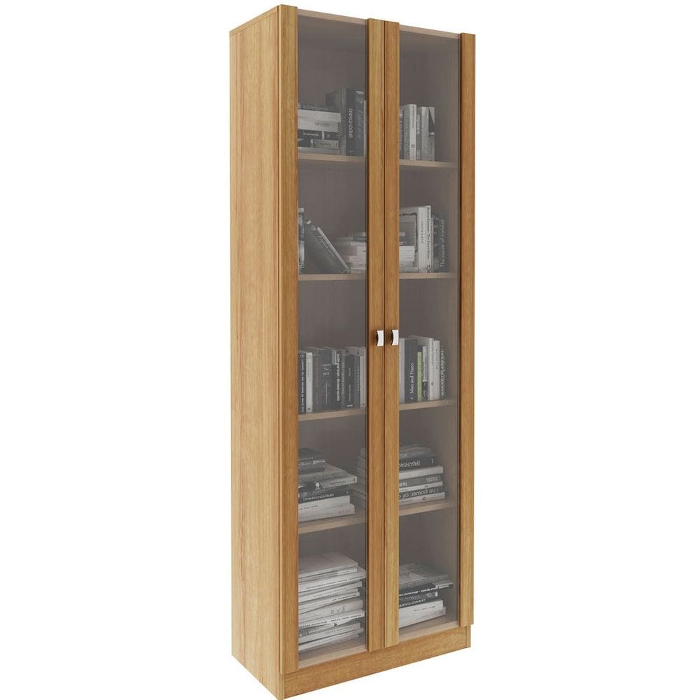 Estante Armário Alta Livreiro Multiuso Office 2 Portas Vidro