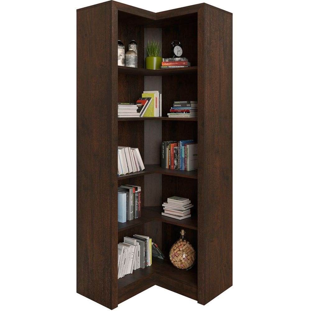 Estante Armário de Canto Aberto p/ Escritório 5 Prateleiras