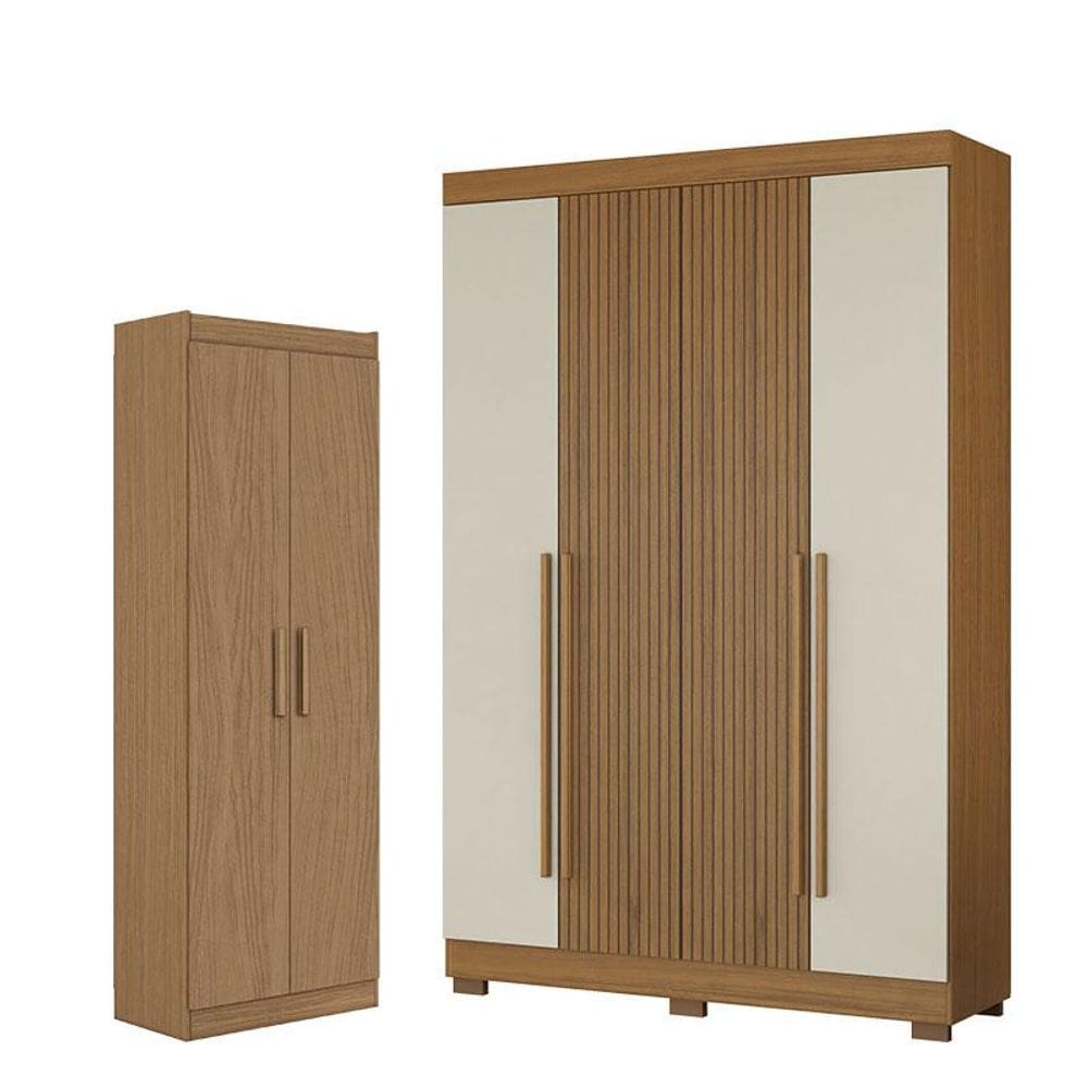 Guarda Roupa Casal 2030240 Atacama Areia e Armário Multiuso 2000191 Atacama - Aramóveis