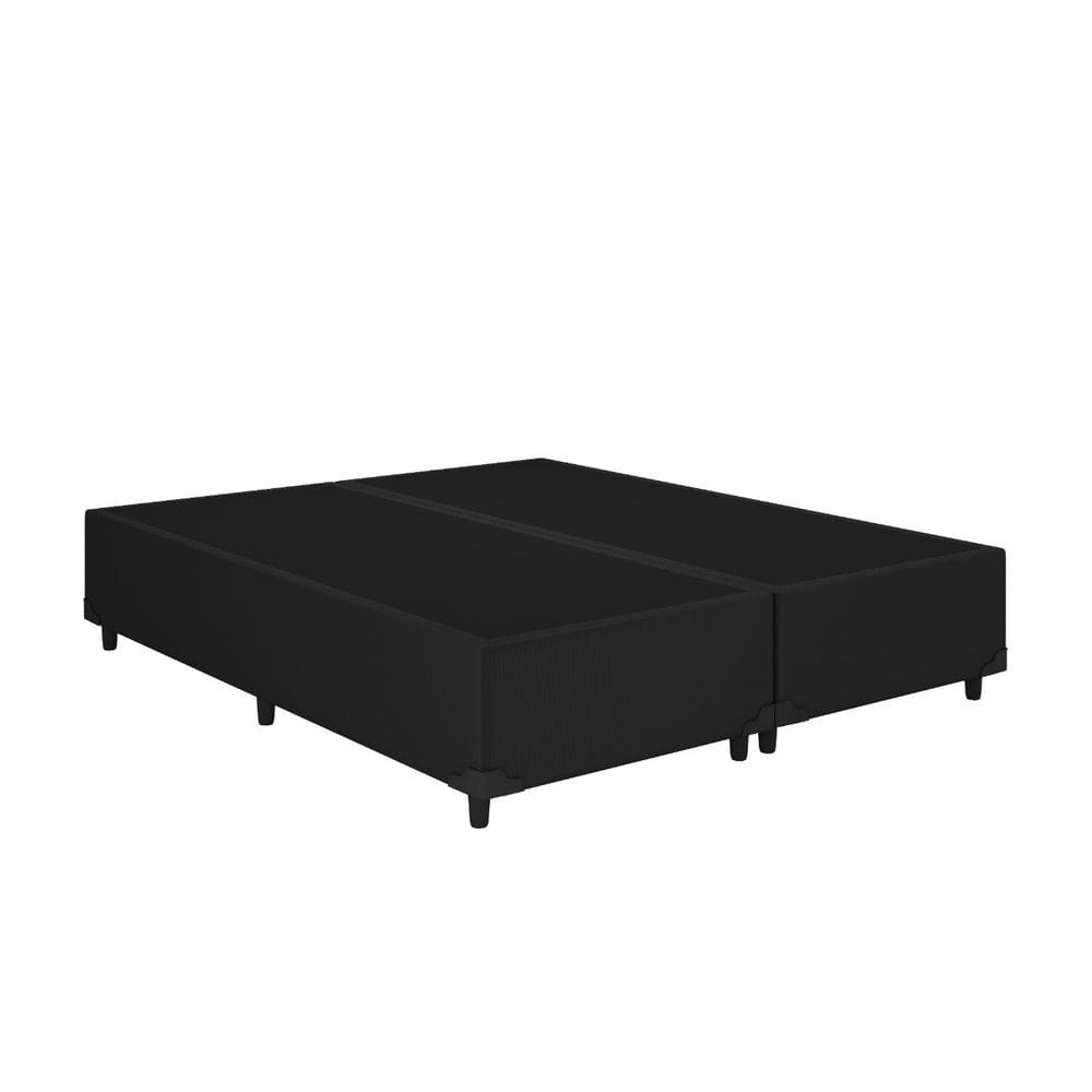 Base Box King Bipartido Corino Preto 192x203