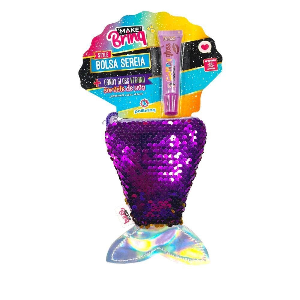 Bolsa Sereia com Gloss Labial MK101 Roxo - Polibrinq