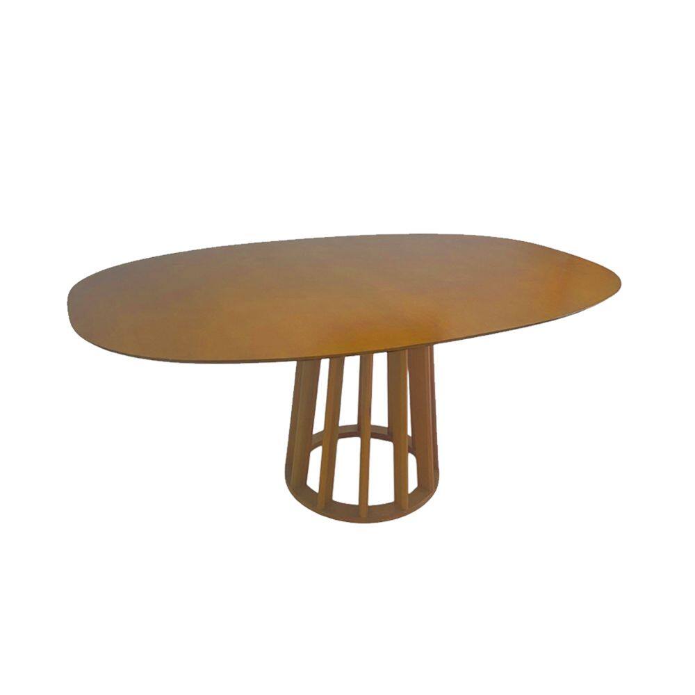 Mesa de Jantar Orgânica Beatriz com Base Cone Palito em Madeira 1,80x1,10 Cerejeira