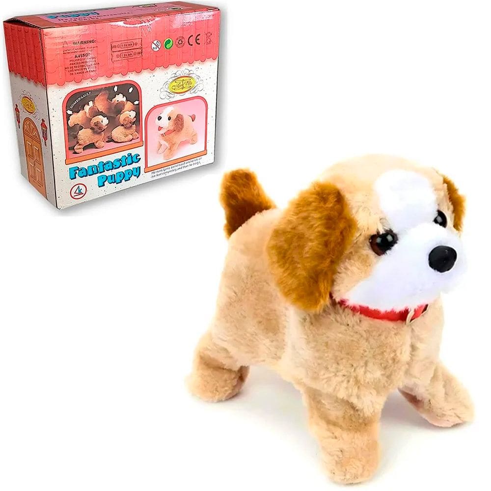 Cachorrinho Cachorro Pula Anda Brinquedo Pelúcia Late