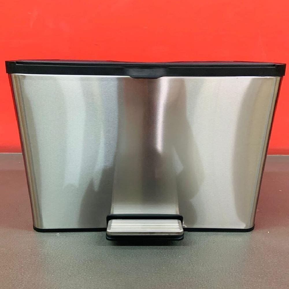 Lixeira Tripla Coleta Seletiva Inox 30 Litros