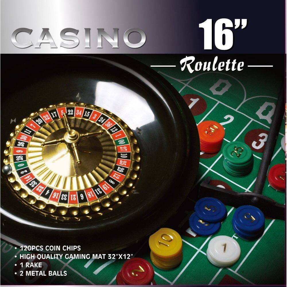 Conjunto de jogos Roulette Wheel Casino DA VINCI de 16 polegadas com 120 fichas
