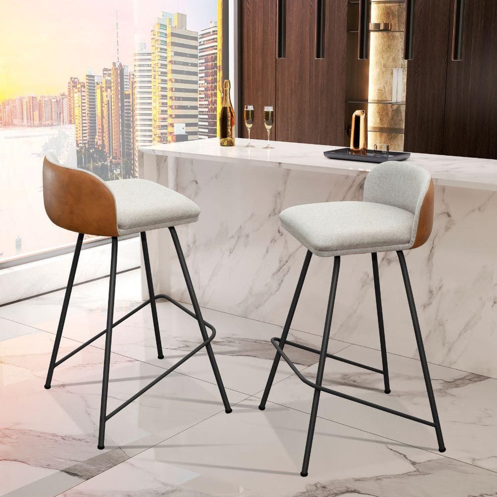 Kit 2 Banqueta Nobre Alta Balcão Cozinha Aço Cor Preta