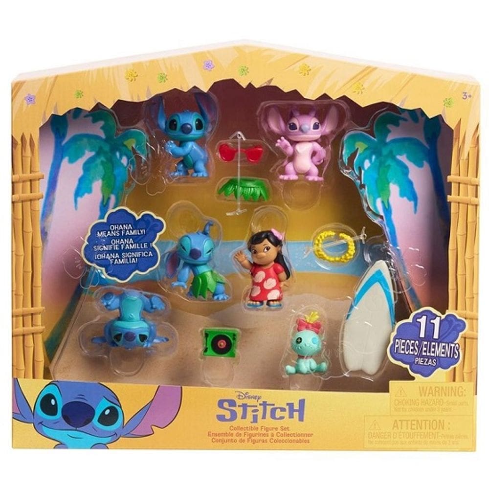 Stitch Disney - Pack Set 6 Bonecos Stitch, Lilo ,Angel ,Xepa Com Acessórios - Sunny