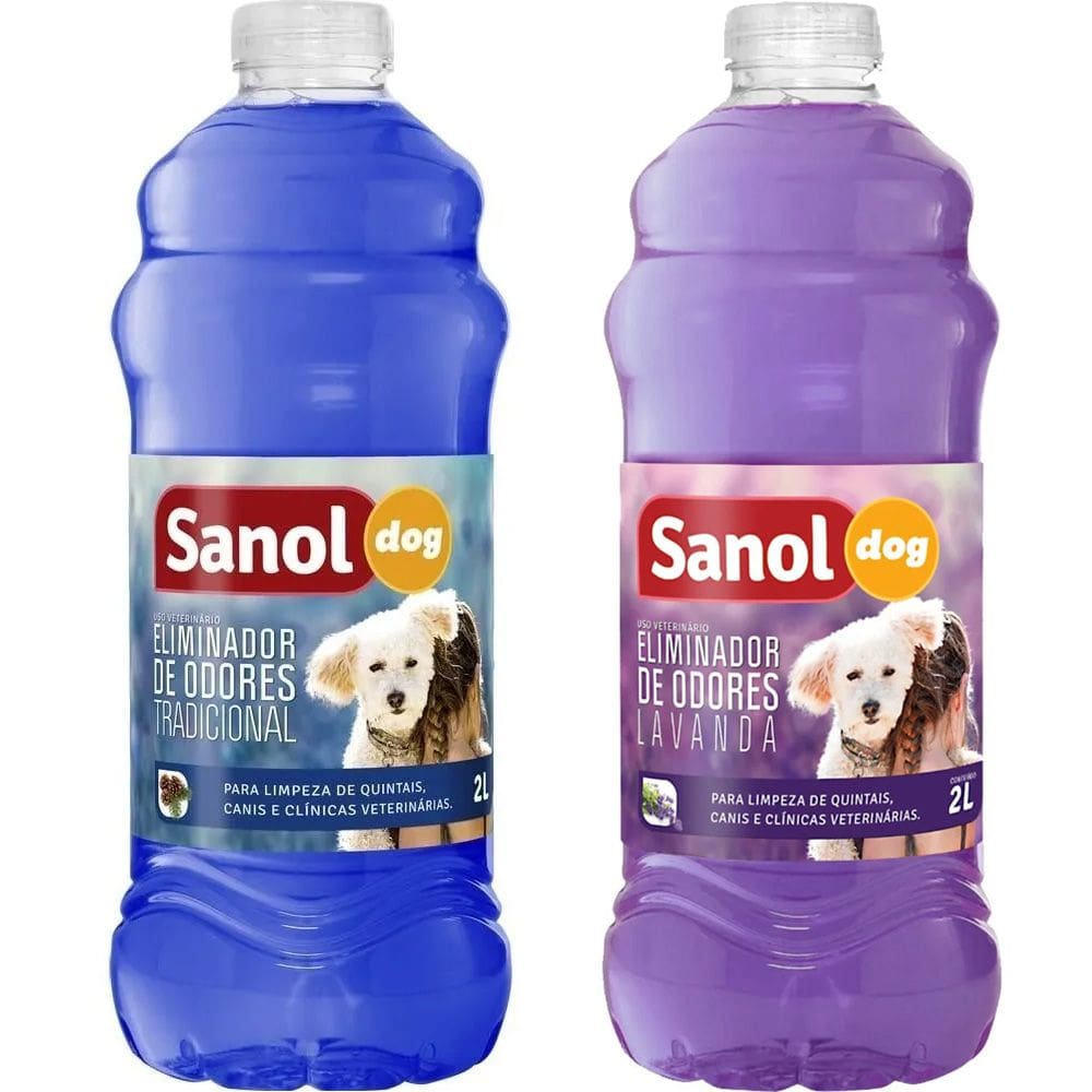 Desinfetante de Ambientes com Animais e Eliminador de Odores Tradicional e Lavanda Sanol 2 Litros