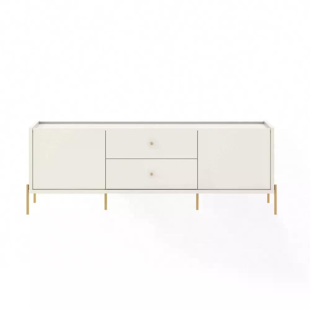 Rack para Tv até 75 Polegadas 2 Portas 2 Gavetas Jasper Off White 185cm