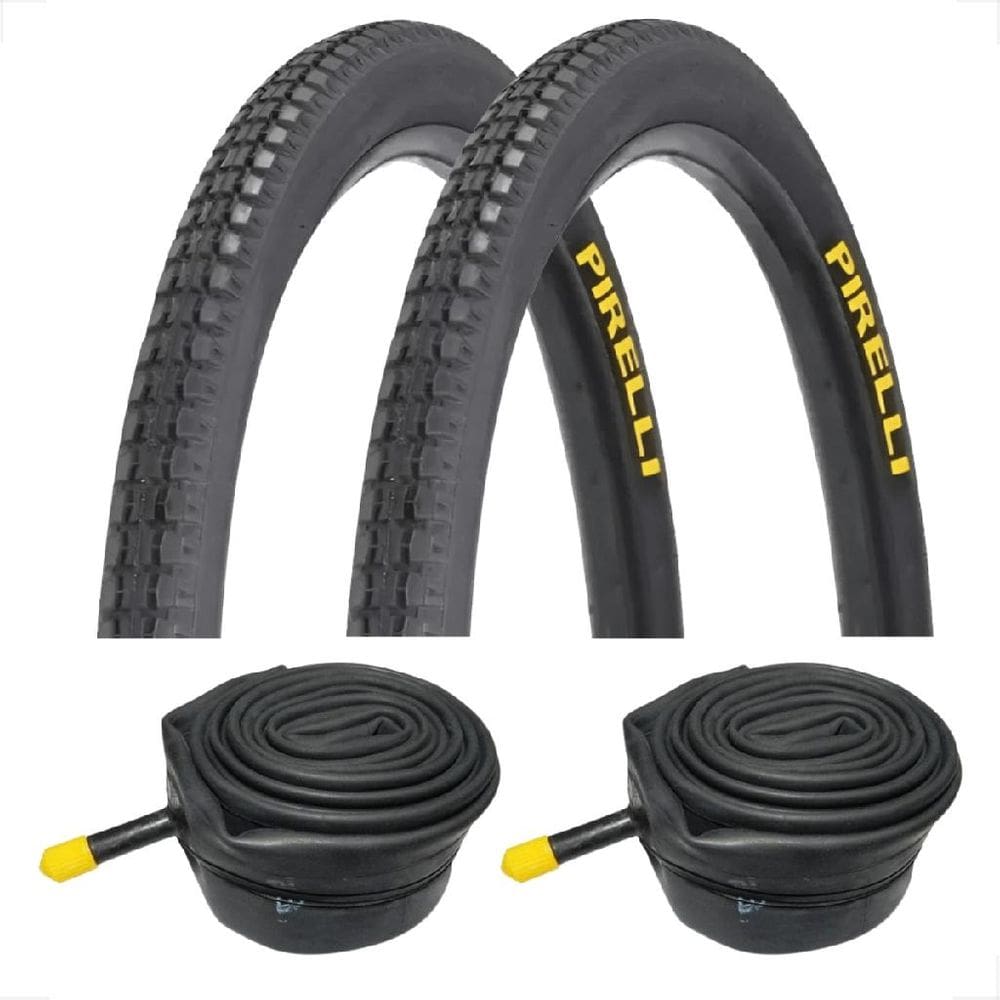 Par Pneu 26 X 1.1 / 2X2 Primor Pirelli + Par Camara De Ar Pe-26 Bicicleta Bike Aro 26 Montadinha