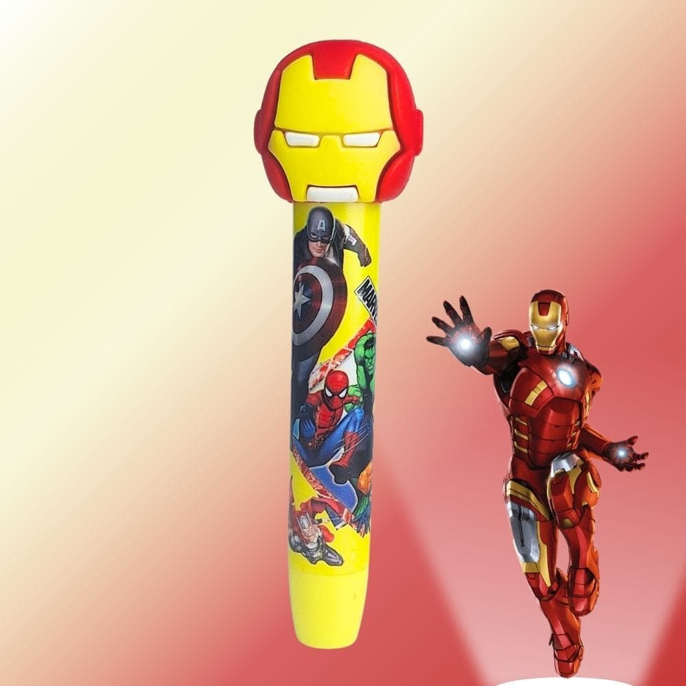 Caneta Borracha Retrátil Heróis Avengers com Borracha Colorida Super Fofo | Prática | Kawaii | Papelaria