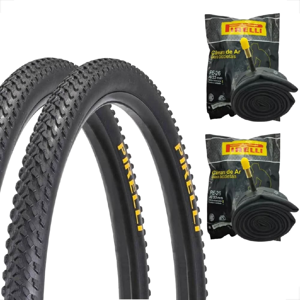 Par Pneu Pirelli Scorpion aro 26 x 2.0 MTB Montadinha Motorizada Bike + Par Camara de ar Pirelli