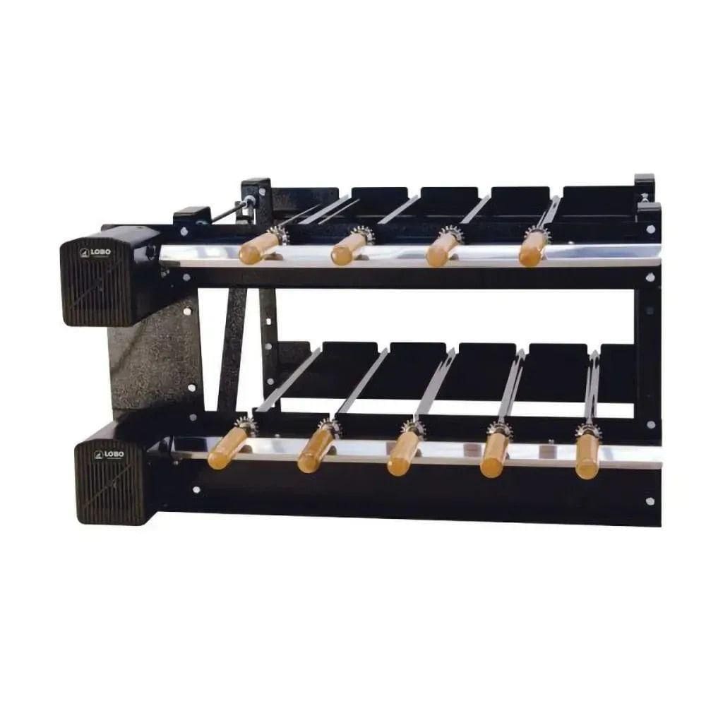 Kit Giratório Em Aço Carbono Gda Regulável Lobo Churrasqueiras Tamanho 7-59 Bivolt