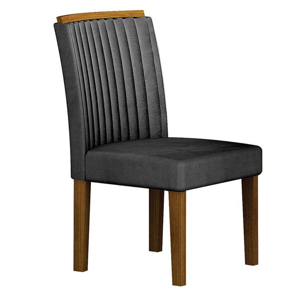 Cadeira para Mesa de Jantar Jade MDF Freijó Joli Chumbo - Leifer Móveis
