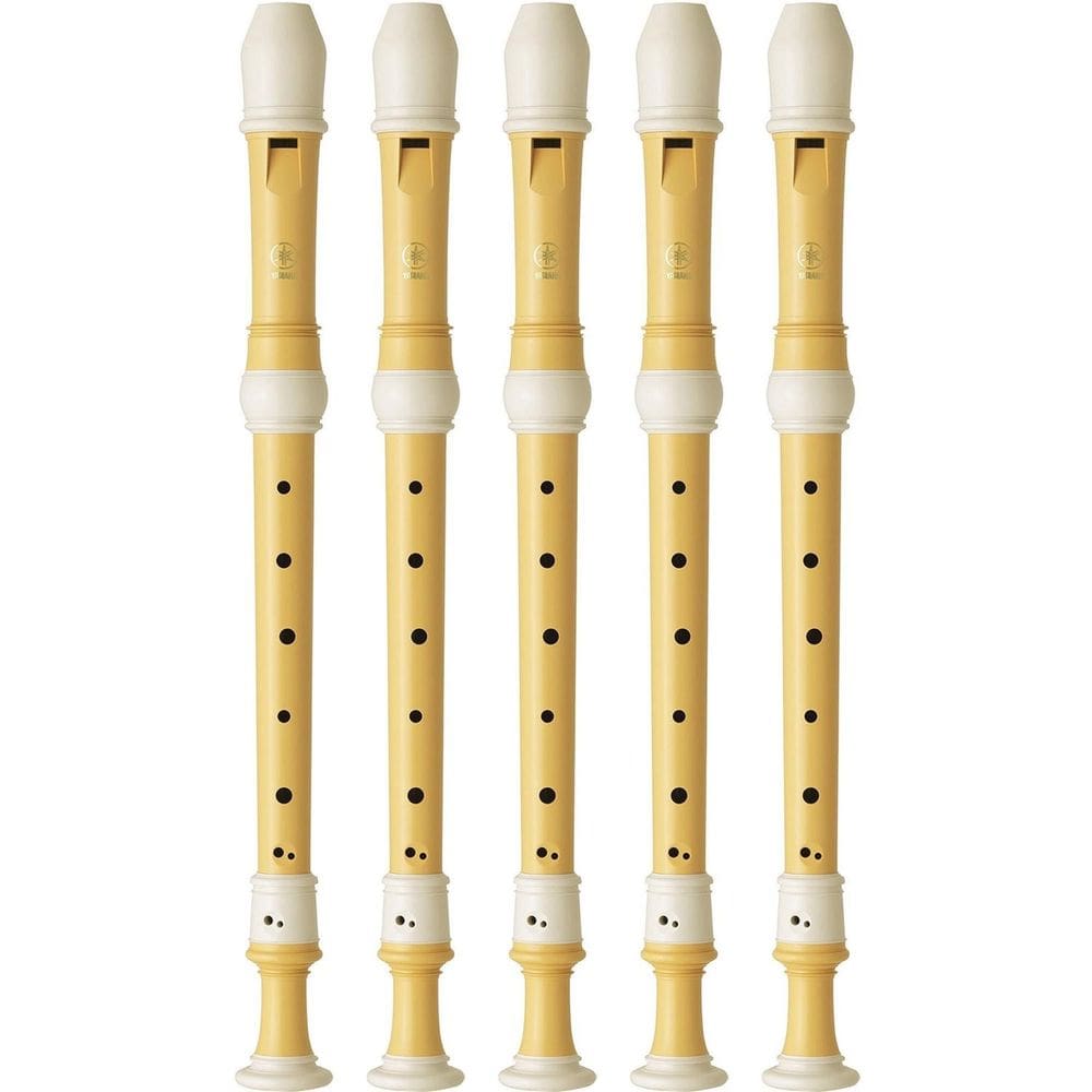 Kit 5 Flautas Doce Contralto Barroca Ecológica Em F YRA-402B Yamaha