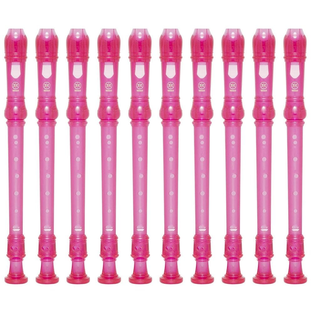Kit 15 Flautas Doce Soprano Germânica YRS-20G Rosa Yamaha