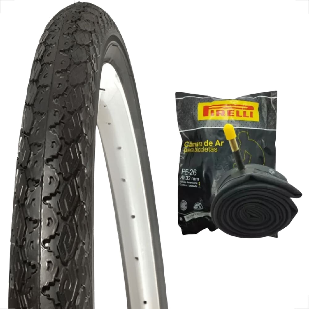 Pneu Pirelli Manga Turbo aro 26 x 1.1 / 2 x 2 Montadinha Motorizada Bike + Camara de ar Pirelli