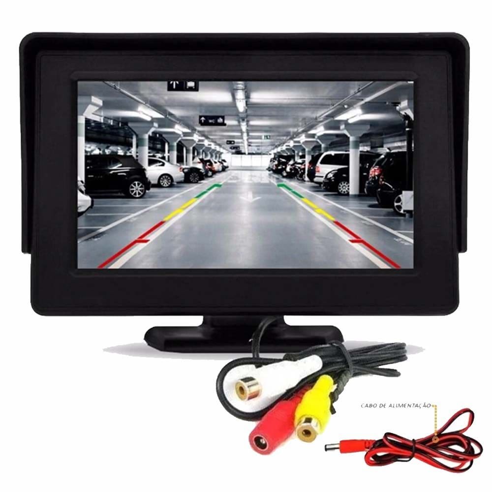 Tela LED 4.3 Digital TFT 24V 2x Entradas RCA Colorida