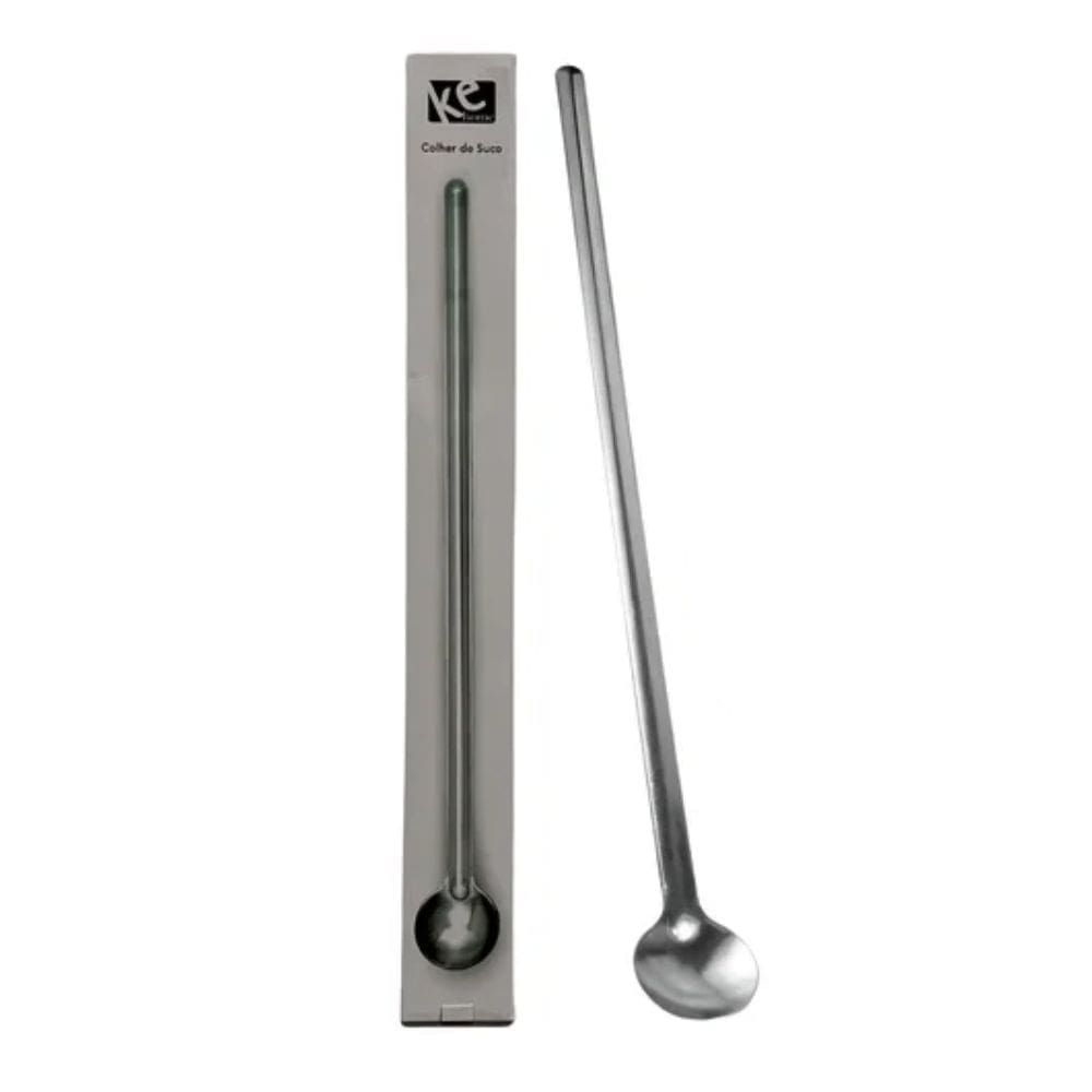 Colher Longa Para Suco Inox 30 Cm Ke Home