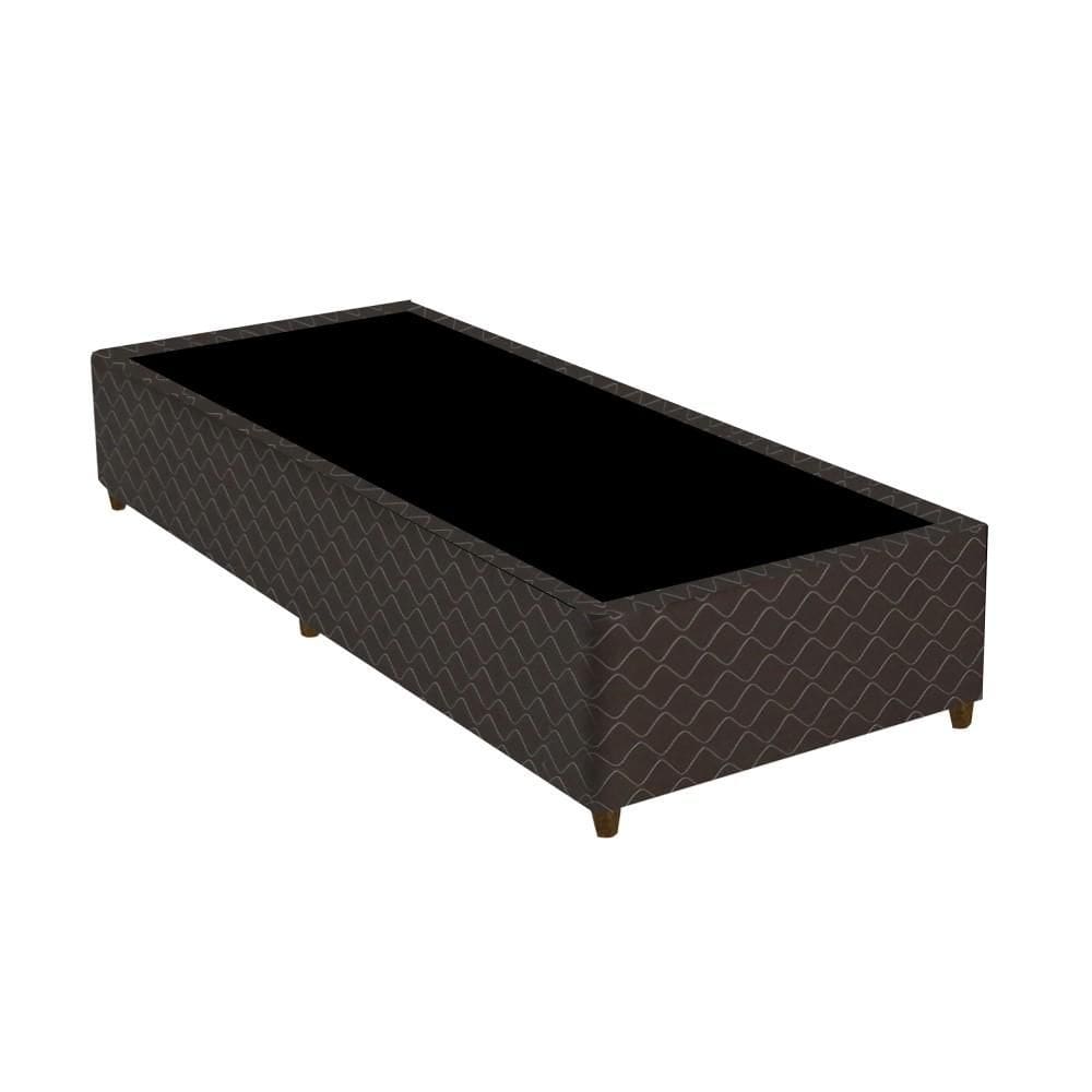 Base Cama Box Solteiro Gazin 88x188x27cm Poliester Bordado Marrom