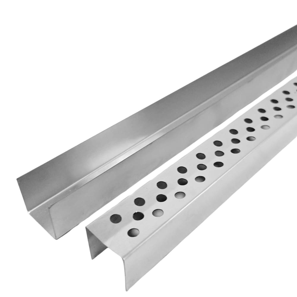 Grelha Pluvial Inox 100cm x 3cm Lajes e Áreas Externas com Cocho Inox Raso