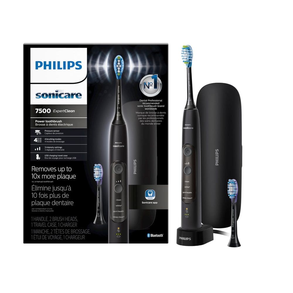 Escova de dentes elétrica Philips Sonicare ExpertClean 7500 preta
