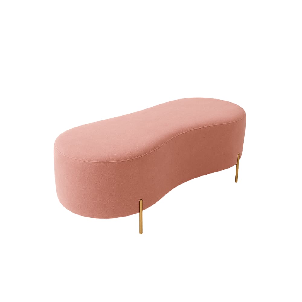 Puff Calçadeira Sala Decorativo Orgânico 1,60 cm Boucle Rosa - Montanaris Decor