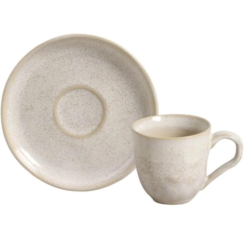Xícara de Café com Pires 120ml Bio Latte Porto Brasil Mesa Posta Café da Manhã