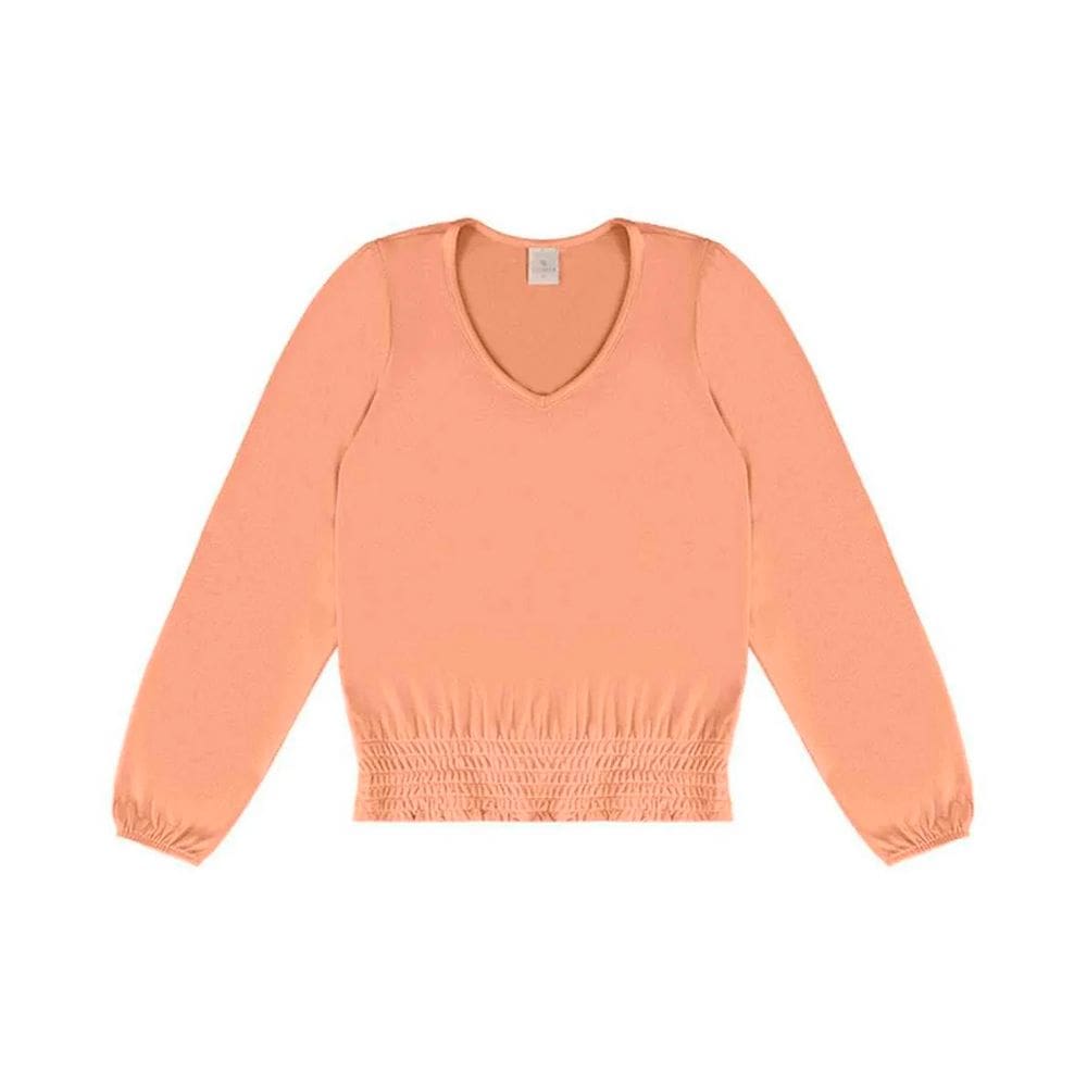 Blusa Feminina Manga Longa Lecimar em Crepe Viscose