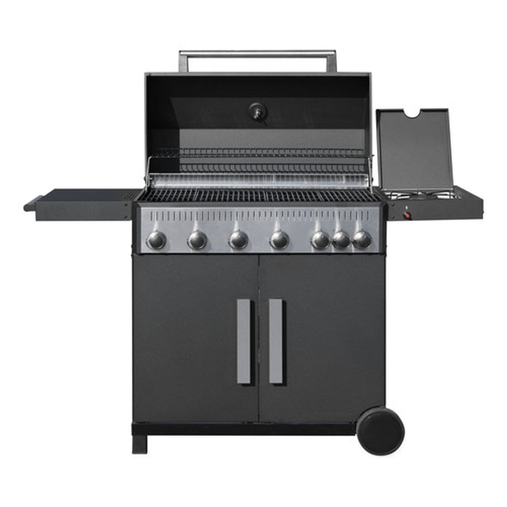 Churrasqueira A Gas 106x143x50cm Aco Black 6 Queimadores + 1