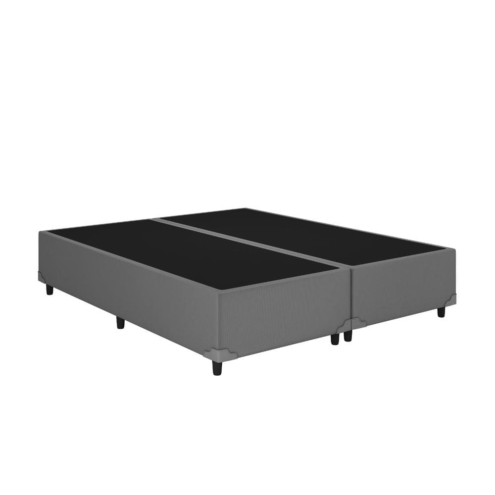 Base Box Casal Bipartida Corino Cinza 138x188