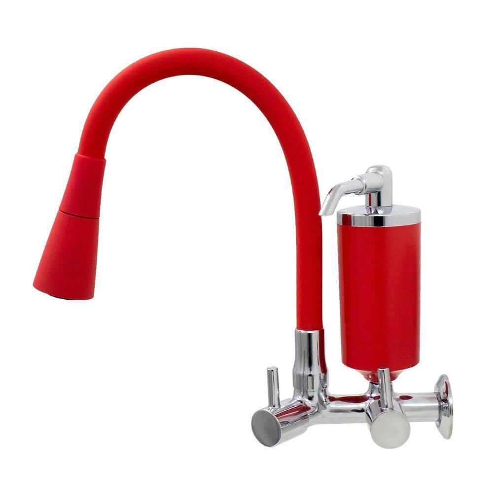 Torneira para Cozinha Flexível duplo Jato Roddex Vermelho