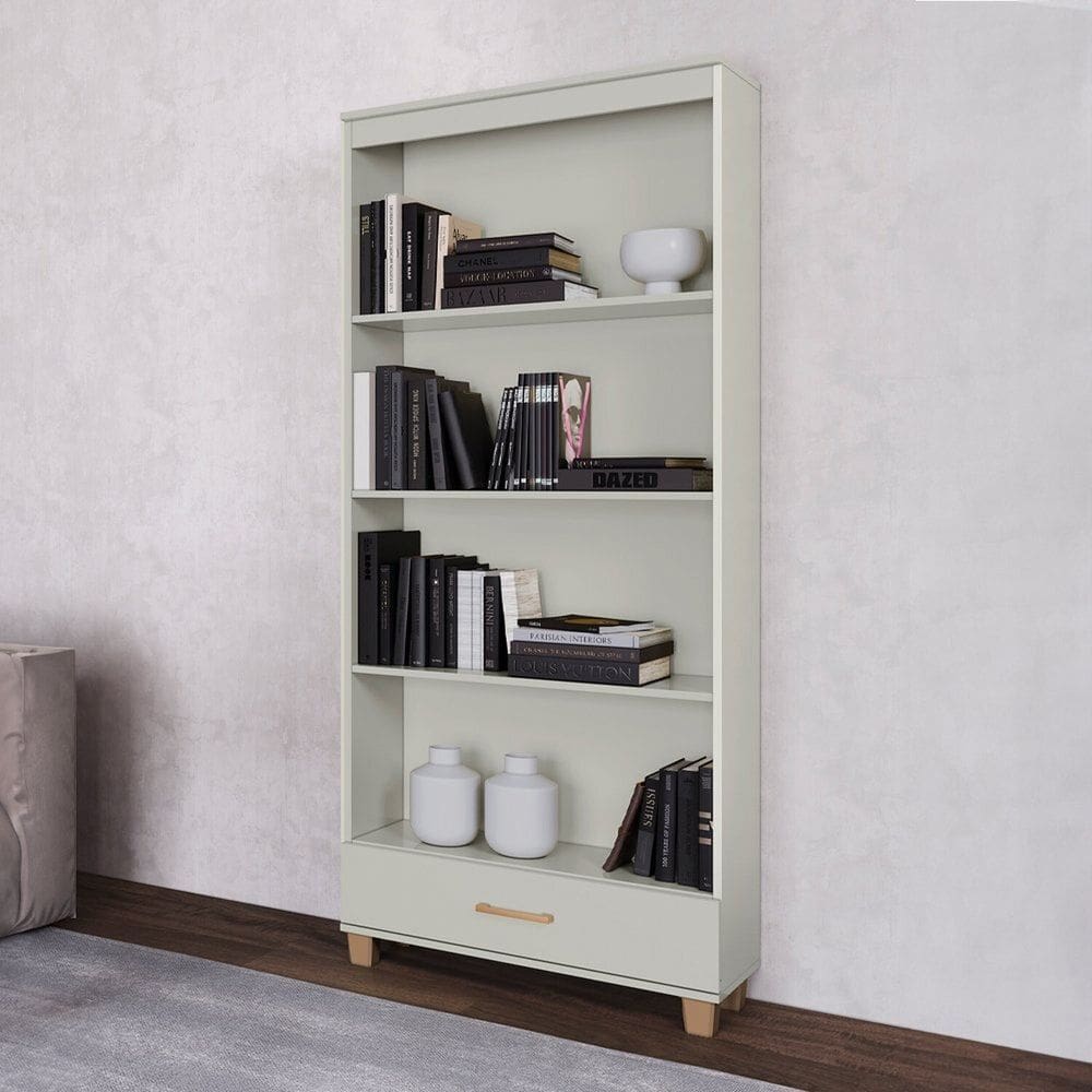 Estante para Livros 100% Mdf 184cm X 77cm Off White