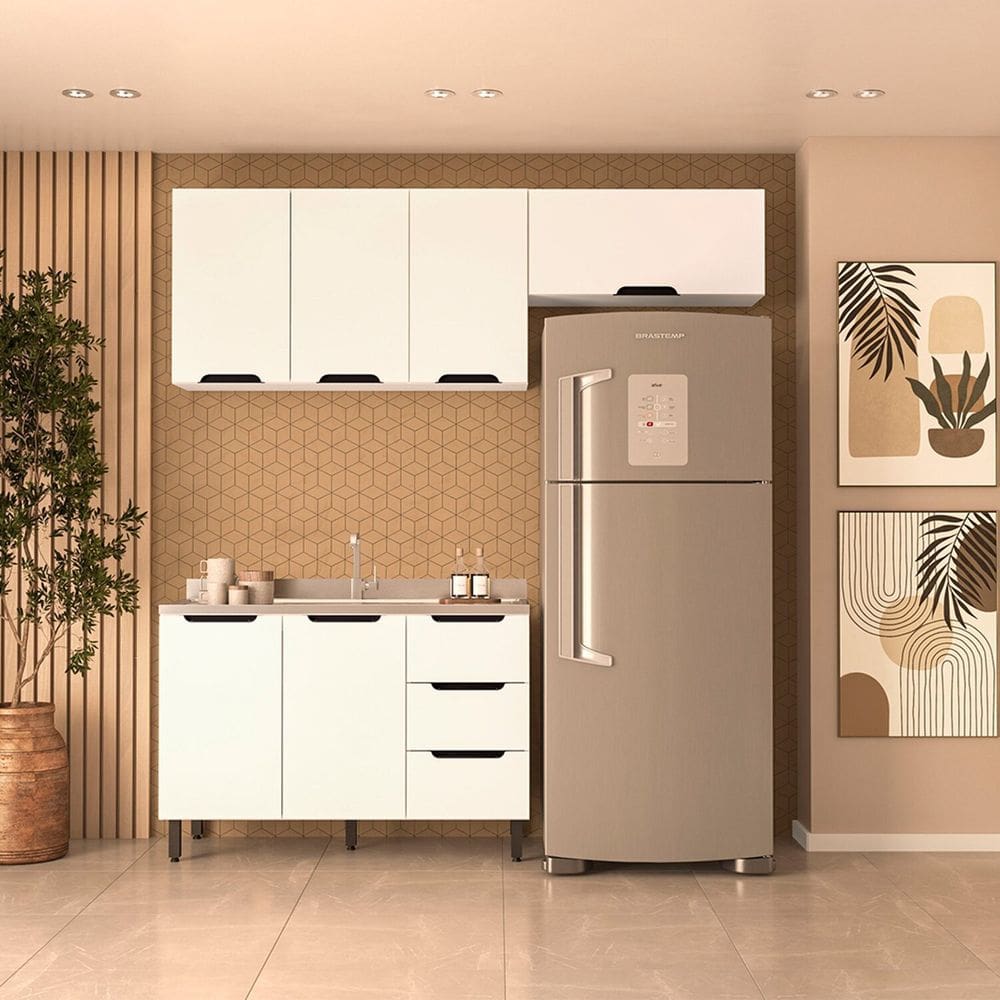 Cozinha Completa 3 Peças sem Tampo Meena Branco