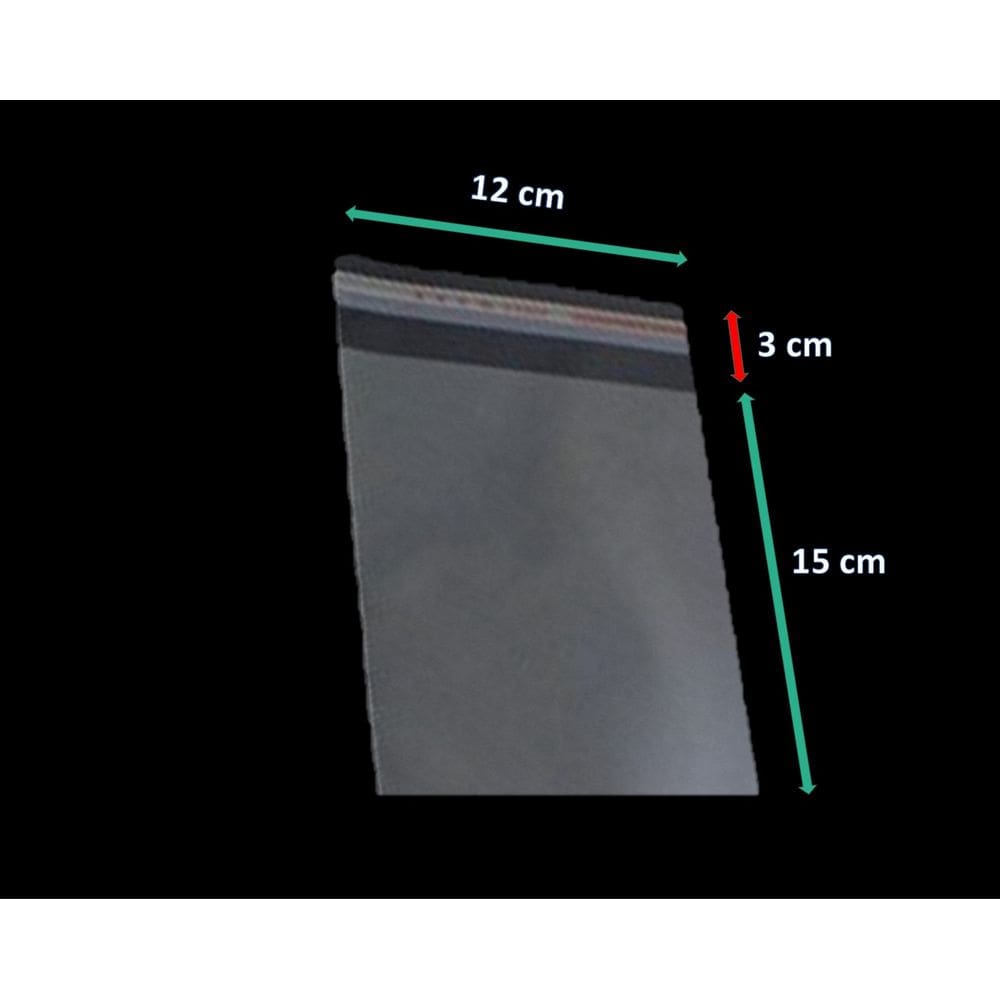 Saco Adesivado Plástico Transparente Vabene 12x15+3cm 100 Unidades