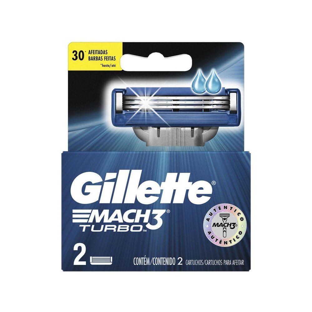 Gillette Shave Care Mach3 Turbo Cartucho De Barbear 2 Refis