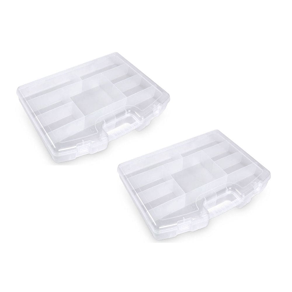 2 Maletas Plásticas Organizadoras 9 Divisorias Miudezas
