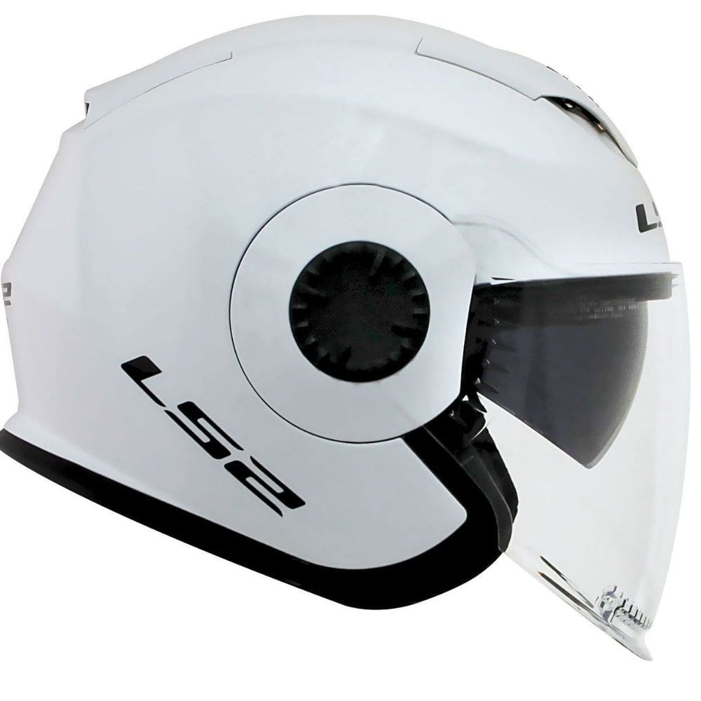 Capacete Ls2 OF570 Verso Aberto Com Oculos Monocolor Branco