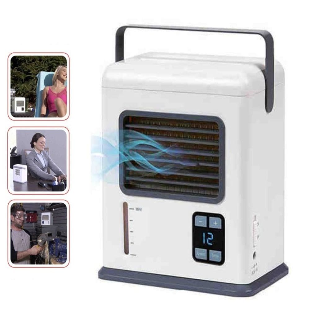 Mini Ar Condicionado Digital Umidificador Purificador Blu Breeze Mesa Escritorio Quarto Ventilador Usb Bivolt Portatil