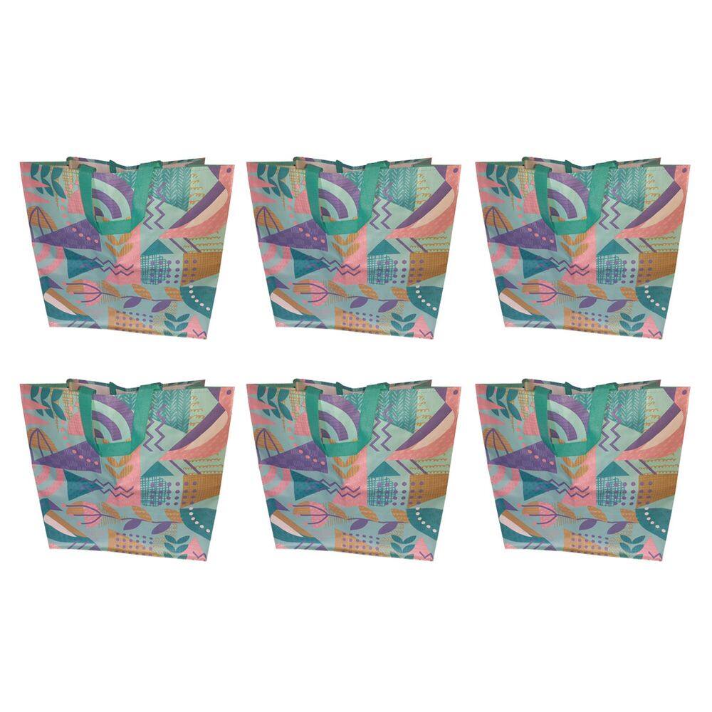 6 Sacolas Gigantes de Ráfia Ecobag Retornável 44x45x29cm B4u