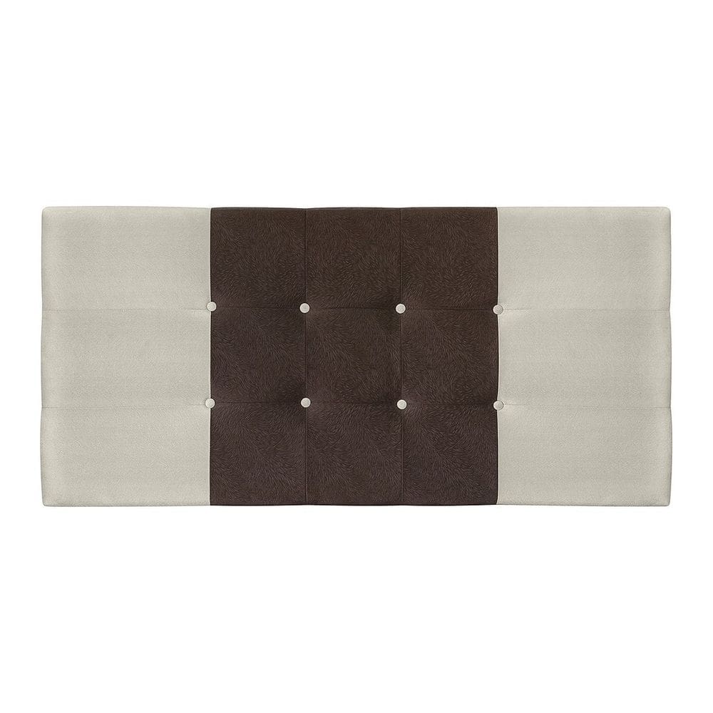 Painel Estofado Nina 164 cm Cama Box Quarto Casal Queen Size Suede Bege/Marrom