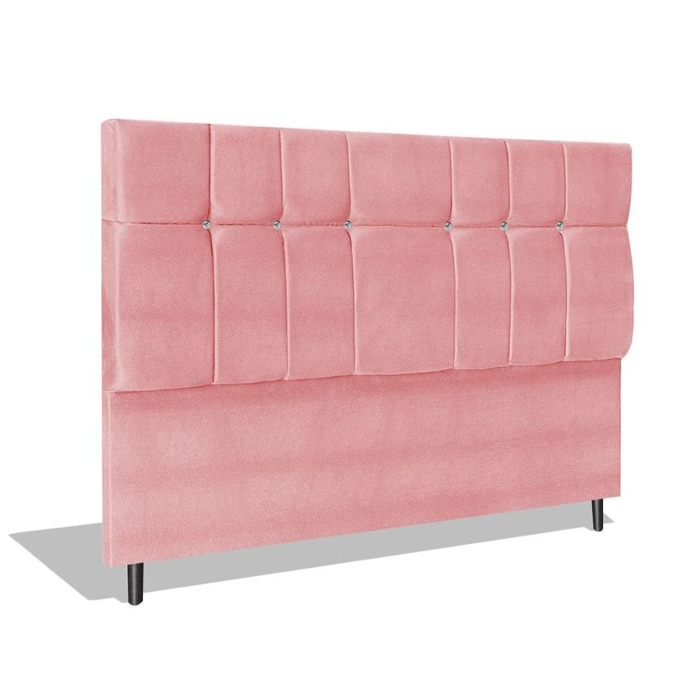 Cabeceira Estofada Box Solteiro Encosto Para Cama Opala 94x126 Rosa