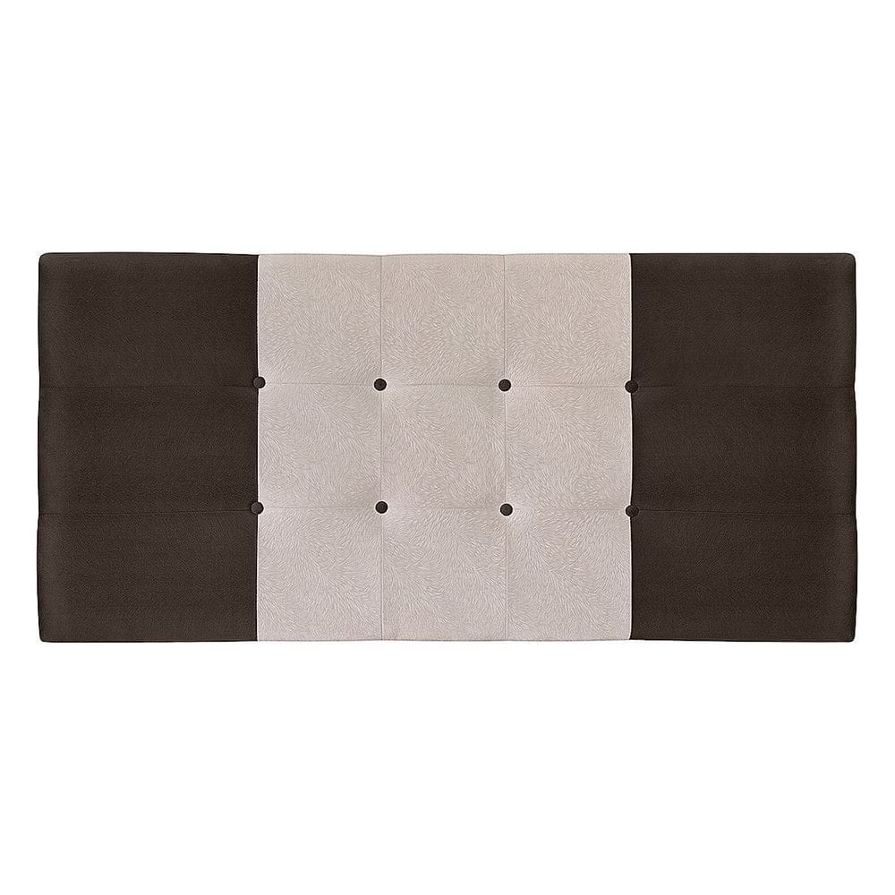 Painel Estofado Nina 164 cm Cama Box Quarto Casal Queen Size Suede Marrom/Bege