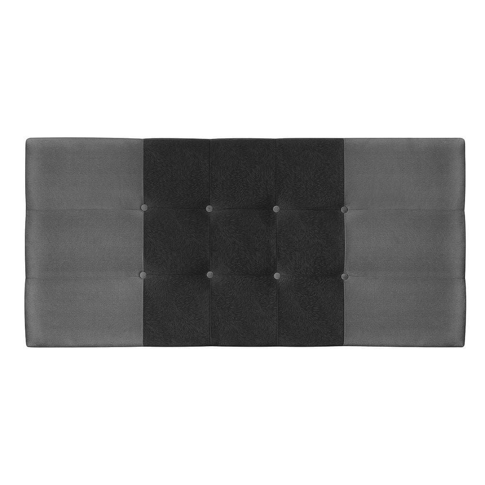 Painel Estofado Nina 164 cm Cama Box Quarto Casal Queen Size Suede Cinza/Preto