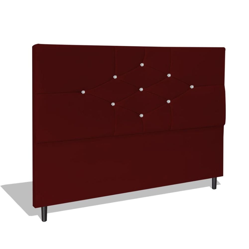 Cabeceira Estofada Box Casal Encosto Para Cama Camboriu 144x126 Marsala