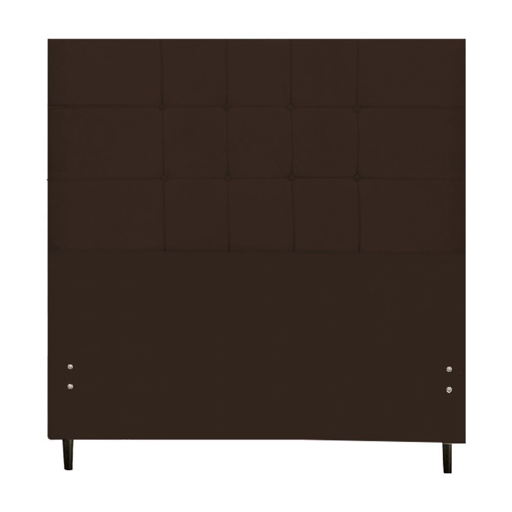 Cabeceira New Barcelona Estofada Com Botão de Tecido para Cama Box Casal 144Cm Marrom
